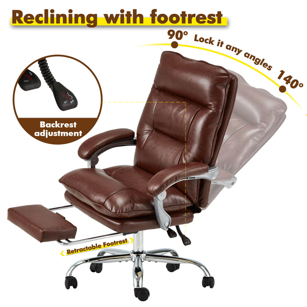 Brown_leather_office_chair_with_footrest_Reclining_90°_to_140°