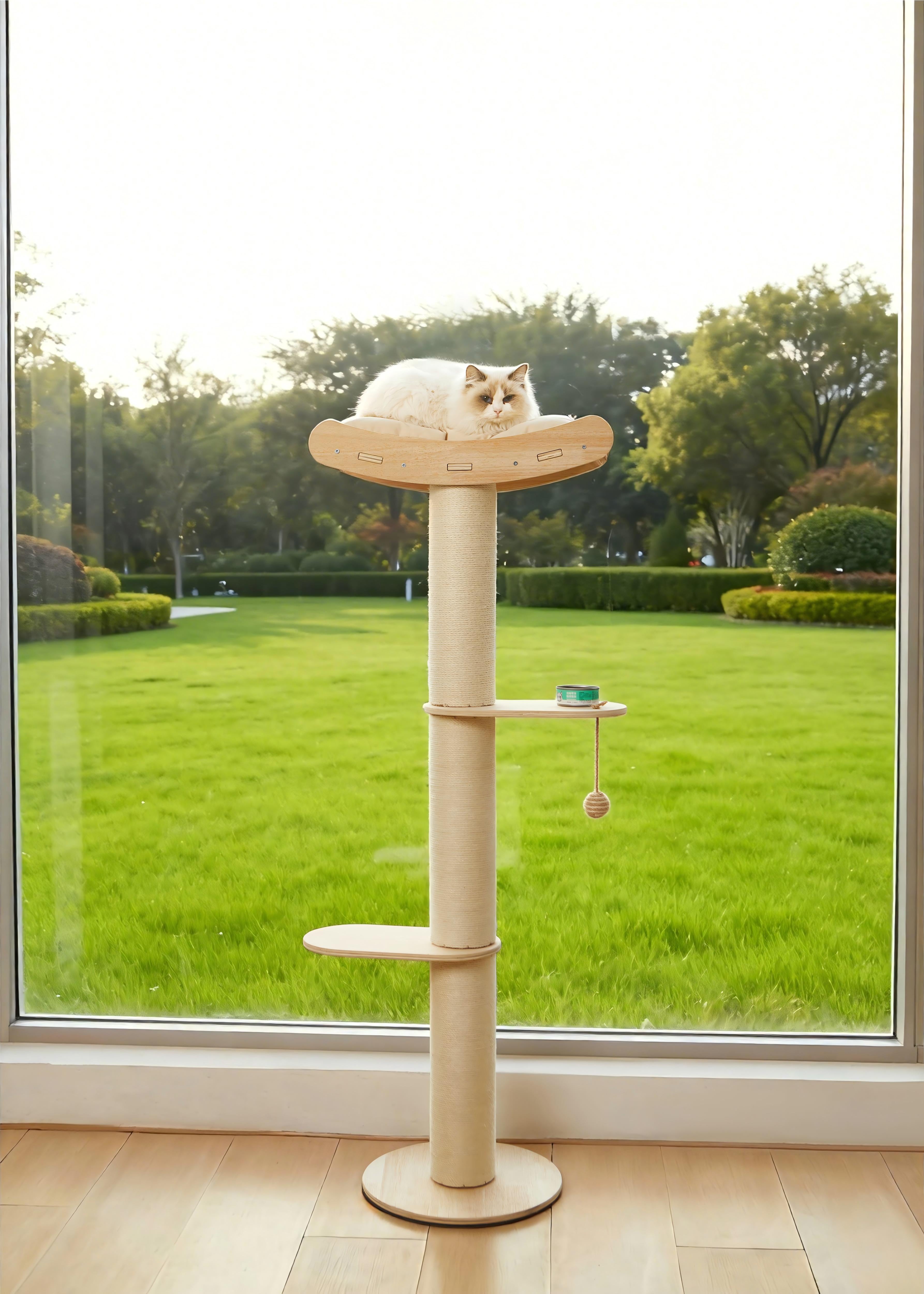 Stackable Cat Tree Adjustable 5-Tier Cat Tree with Hemp Scratching Post – Indoor/Outdoor ...