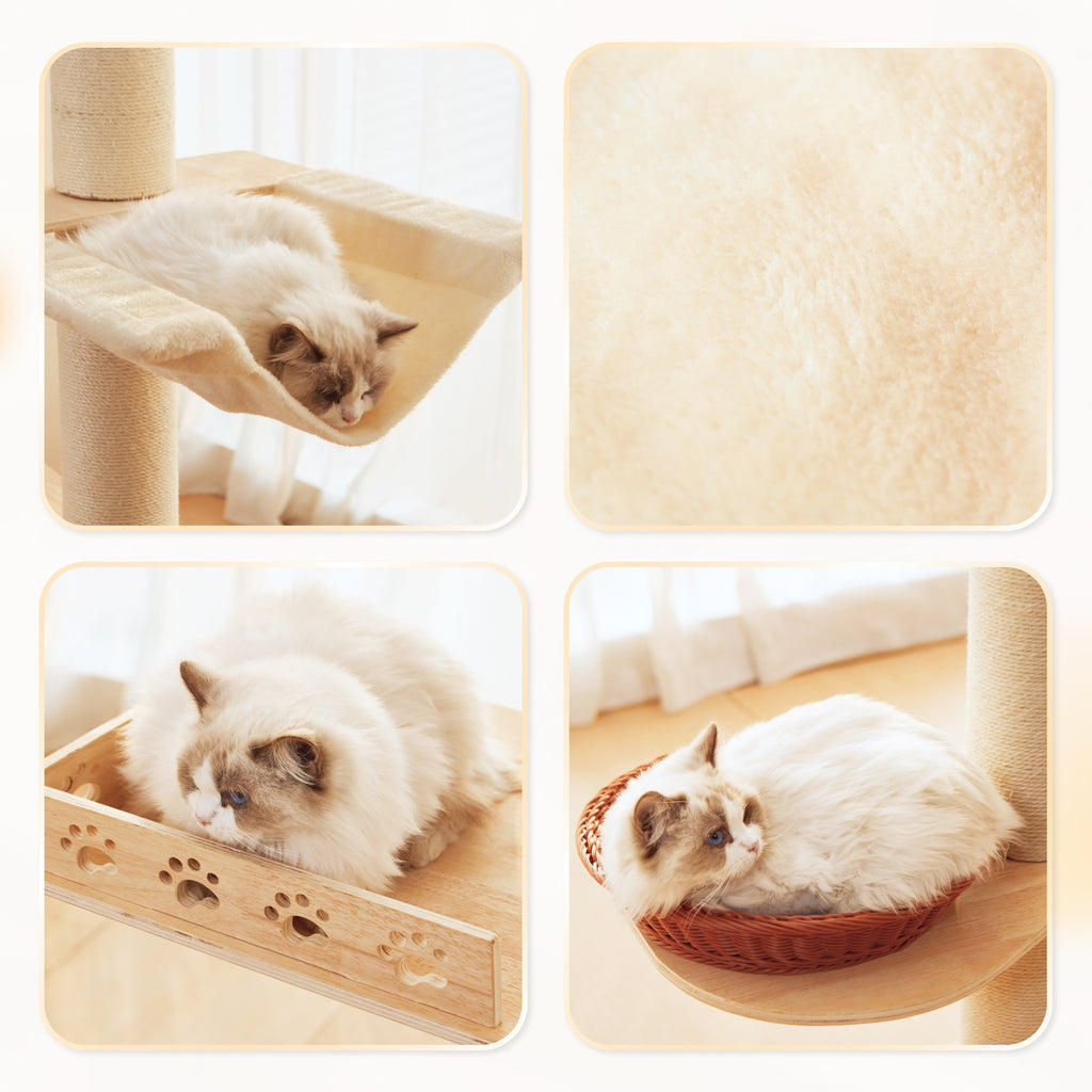 Adjustable 5-Tier Cat Tree with Hemp Scratching Post – Indoor/Outdoor ...