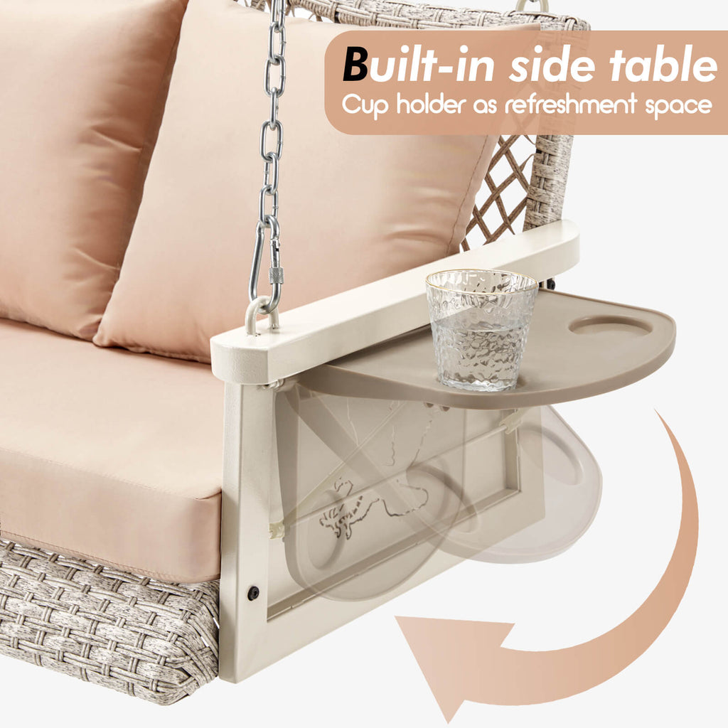 zzw_hanging_porch_swings_built_in_side_table_cup_holder