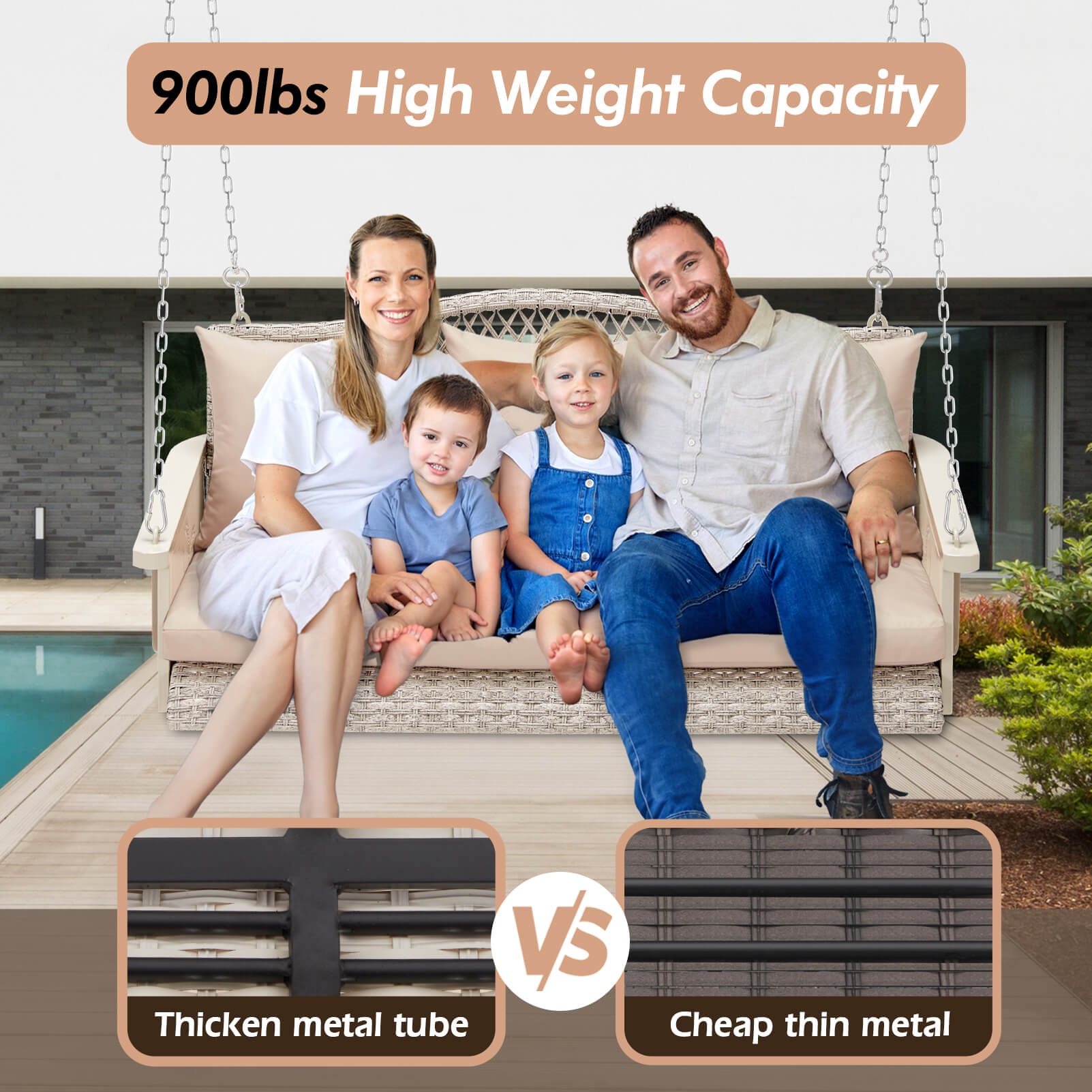 ZZW 3-Seat Outdoor Hanging Porch Swings – ZZWHOM E-COMMERCE INC.