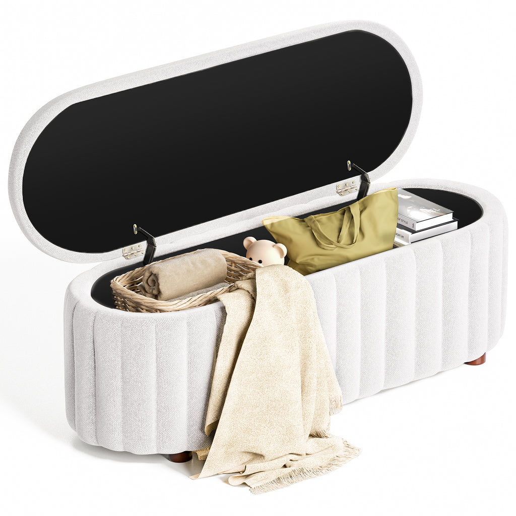 zzw_46''_gray_Bench_storage_bear_toy_book_sheets_bags