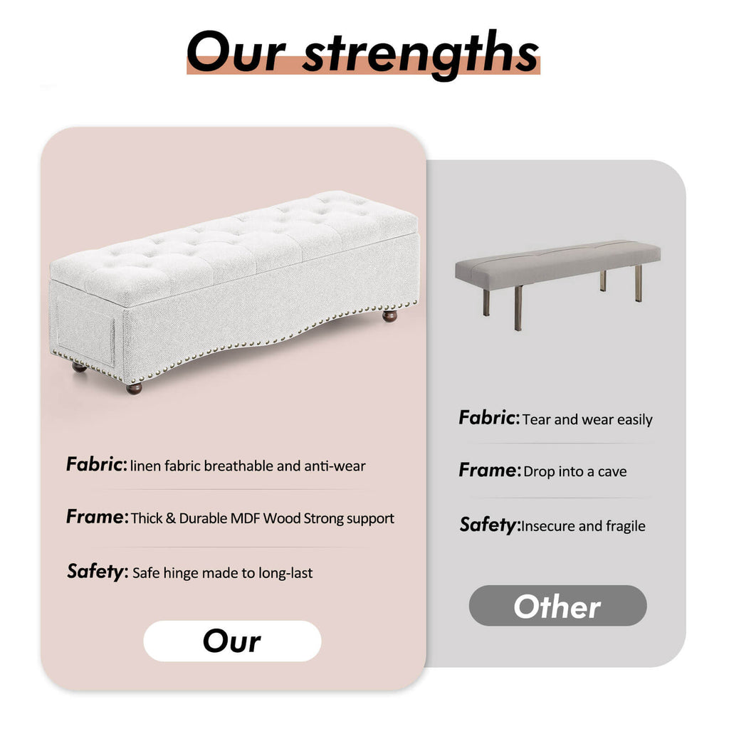 zzw_48.5''_bench_storage_Compare_with_others_Fabric_Frame_safety