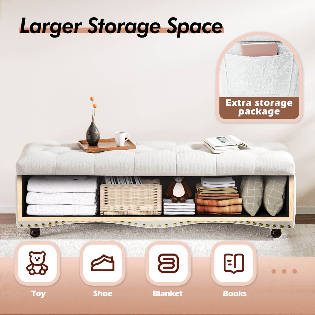 zzw_48.5''_Large_storage_toy_Shoe_blanket_books_Extra_Storage_pocket