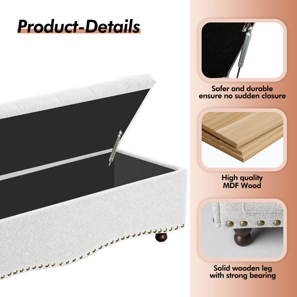 zzw_48.5''_bench_stoarge_Product_detaiils_Safter_durable_High_MDF_Wood_Solid_Wooden_leg