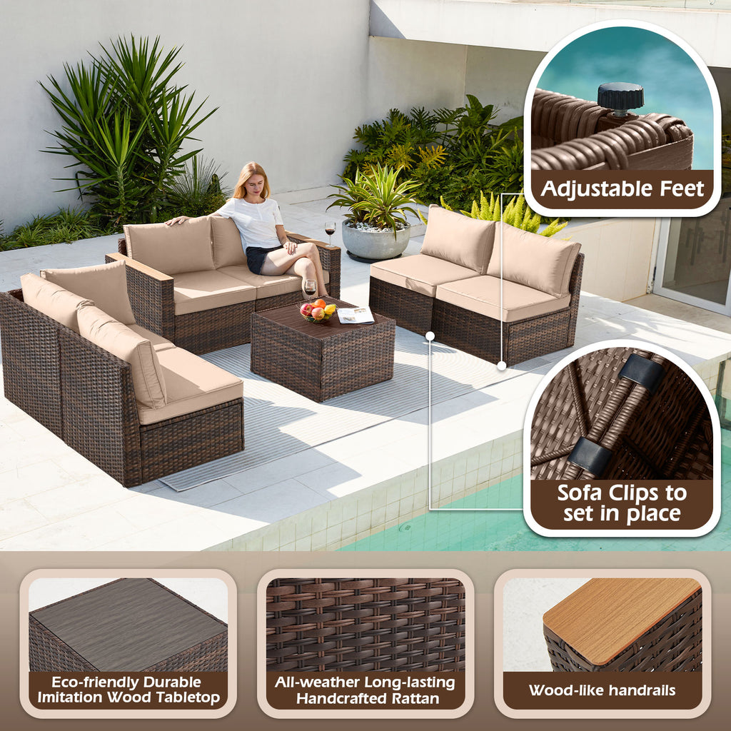 Zzw_7_Piece_Rattan_Patio_Furniture_Set_Adjustable_Feet_Durable_Tabletop