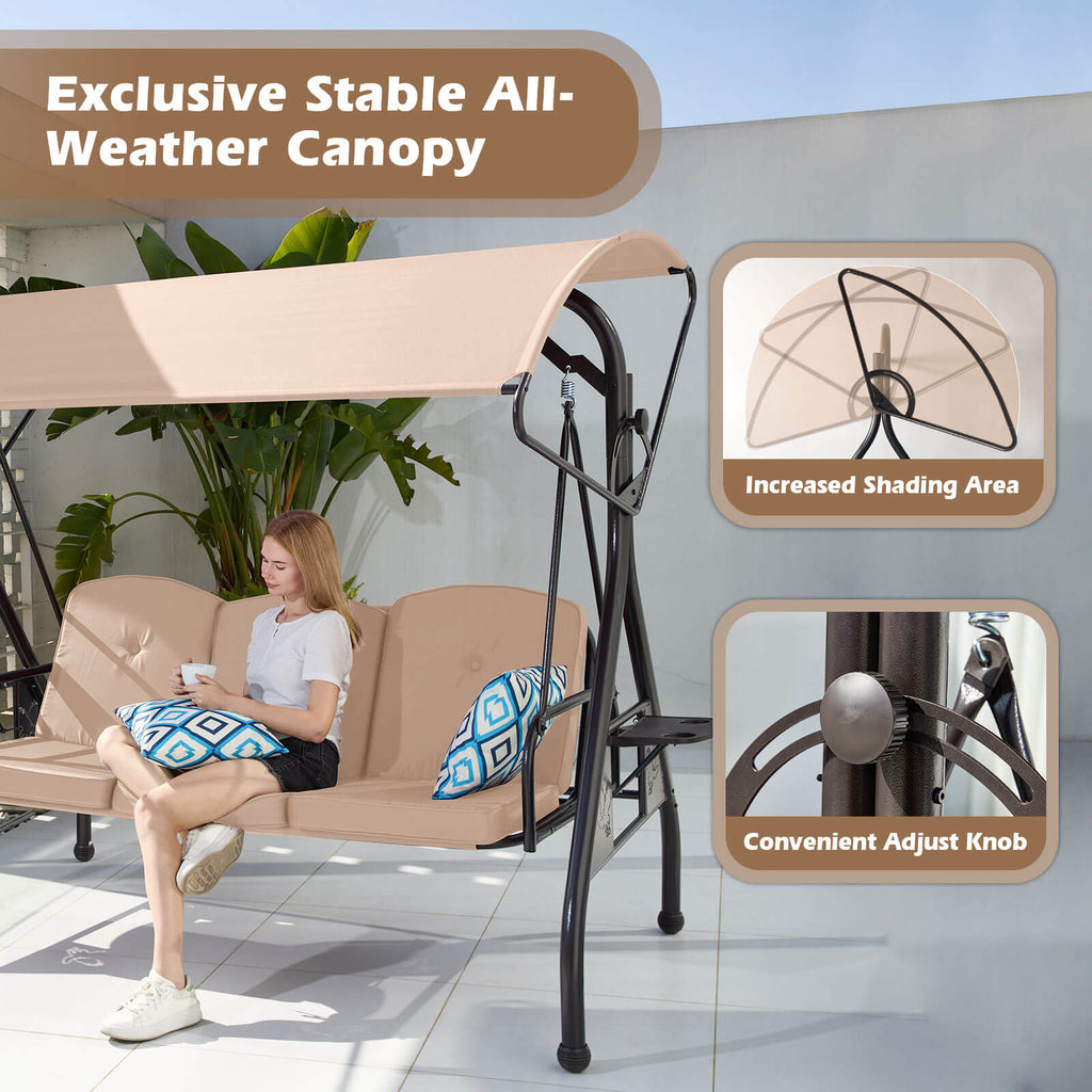 Zzw_8013_Porch_Swings_with_adjustable_Canopy_Beige_All_Weather_Suit