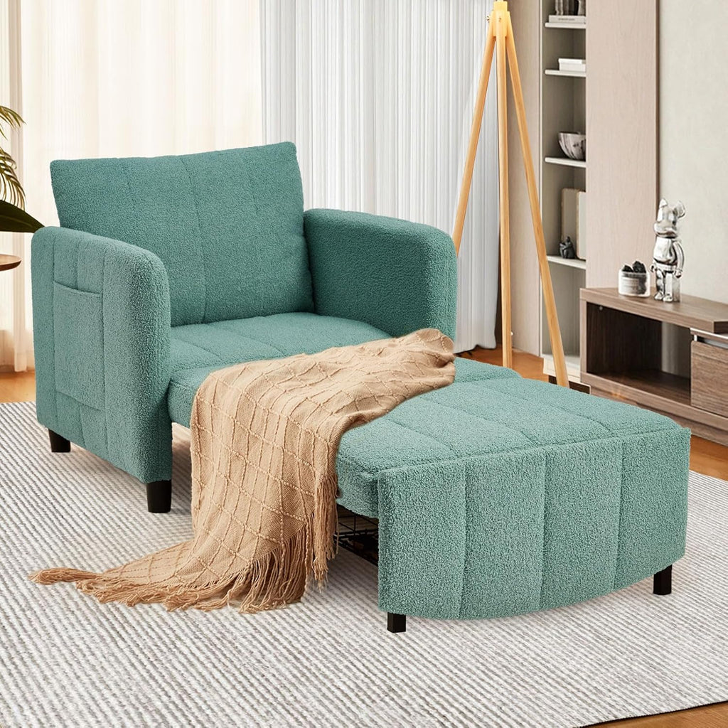 Zzw_Blue_Teedy_84''_Sleeper_Sofa_bed