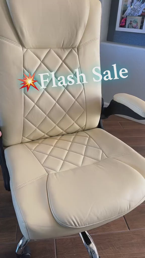 6012 white desk chair with reclining
