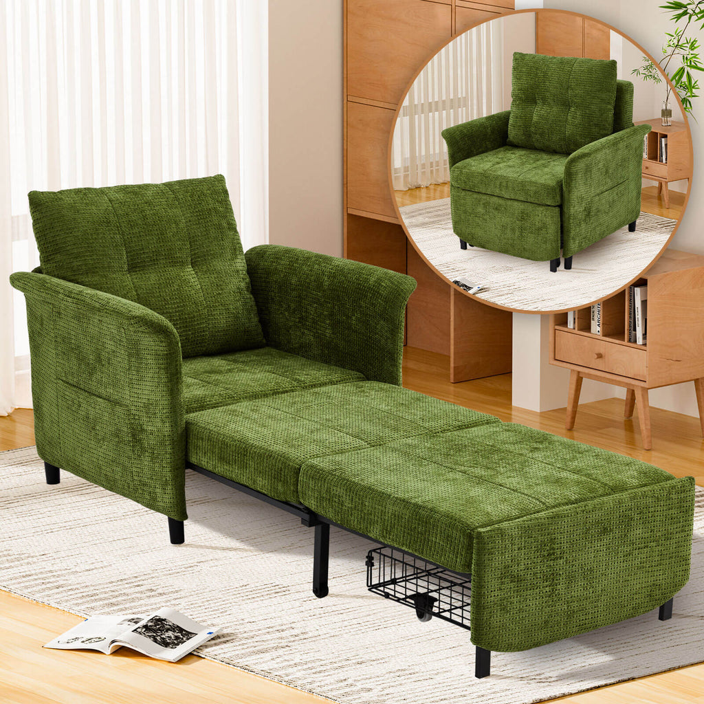 zzw_Green_79''_sleeper_sofa_bed_with_Storage